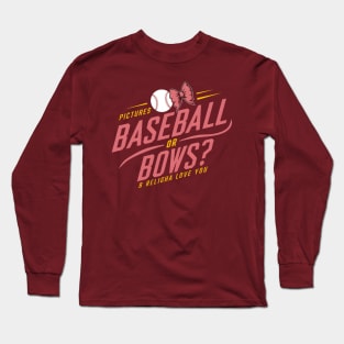 Baseball or Bows Gender Reveal - Unique Graphic Long Sleeve T-Shirt